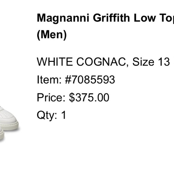 Magnanni White and Cognac Sneakers